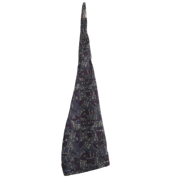 Vintage Columbia Fleece, Elf Long Cap, Abstract Mosaic, Purple/Blue/Cream, S/M - Picture 4 of 8